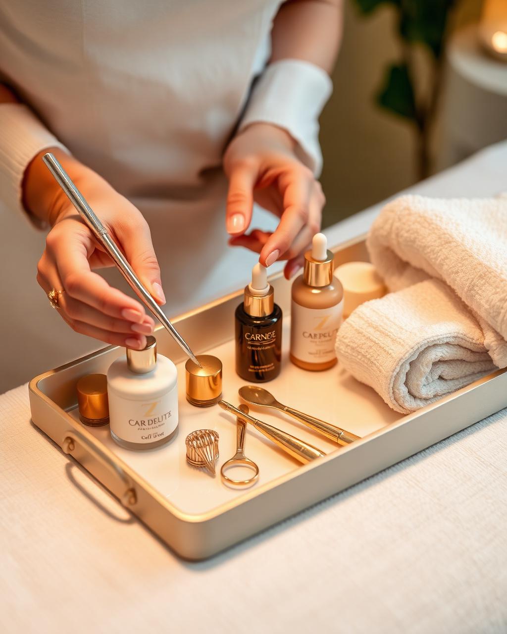 Skincare tools tray